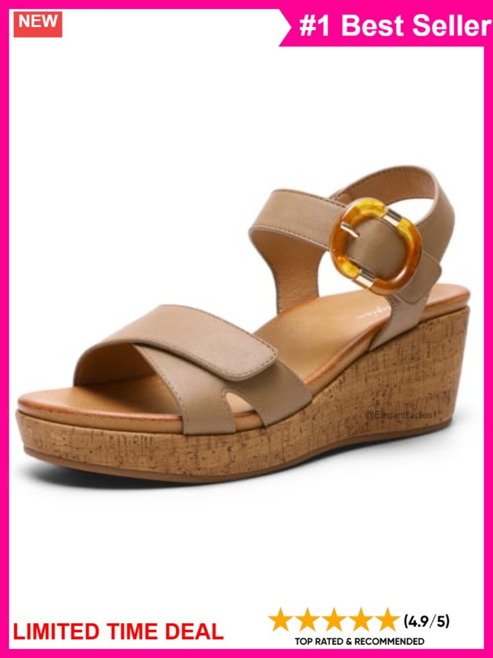Women's Platform Wedge Sandals with Orthopedic Arch Support